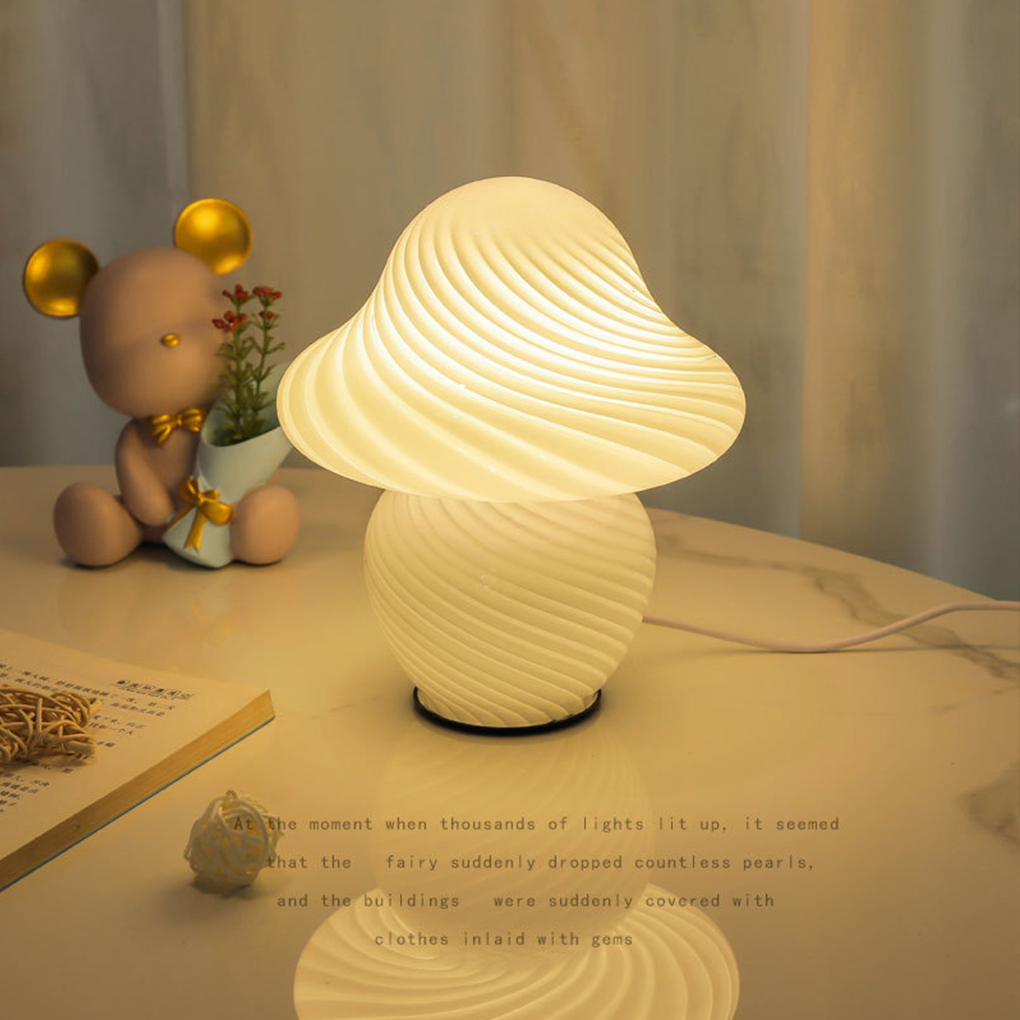 Solar Lamp - クリエイティブなデザインのガラス製ベッドサイドランプ。無毒で人体に無害。手作りで、ストライプ模様。