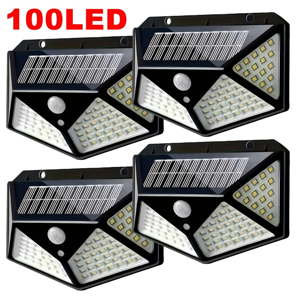 Solar Lamp - 100LED屋外ソーラーガーデンライト、屋外モーションセンサーライト、防水ソーラーウォールランプ（庭、フェンス、庭園、通路、階段用）