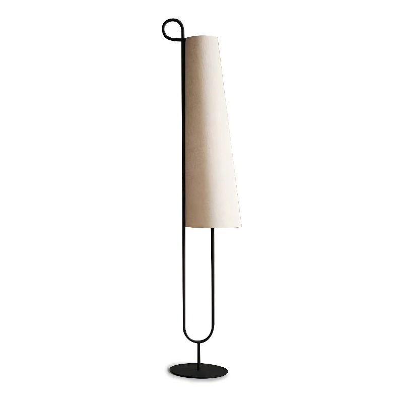 Solar Lamp - レトロな雰囲気のリビングルーム、ベッドルーム、和風の部屋。日本の綿と麻の生地で作られたカバー、フロアランプ。