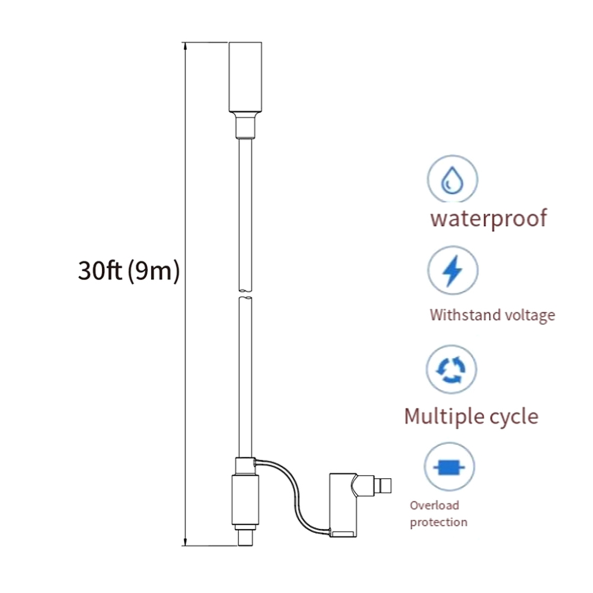 Solar Generator - ABNJ 12AWG ソーラー発電機用延長ケーブル 8mm メス -