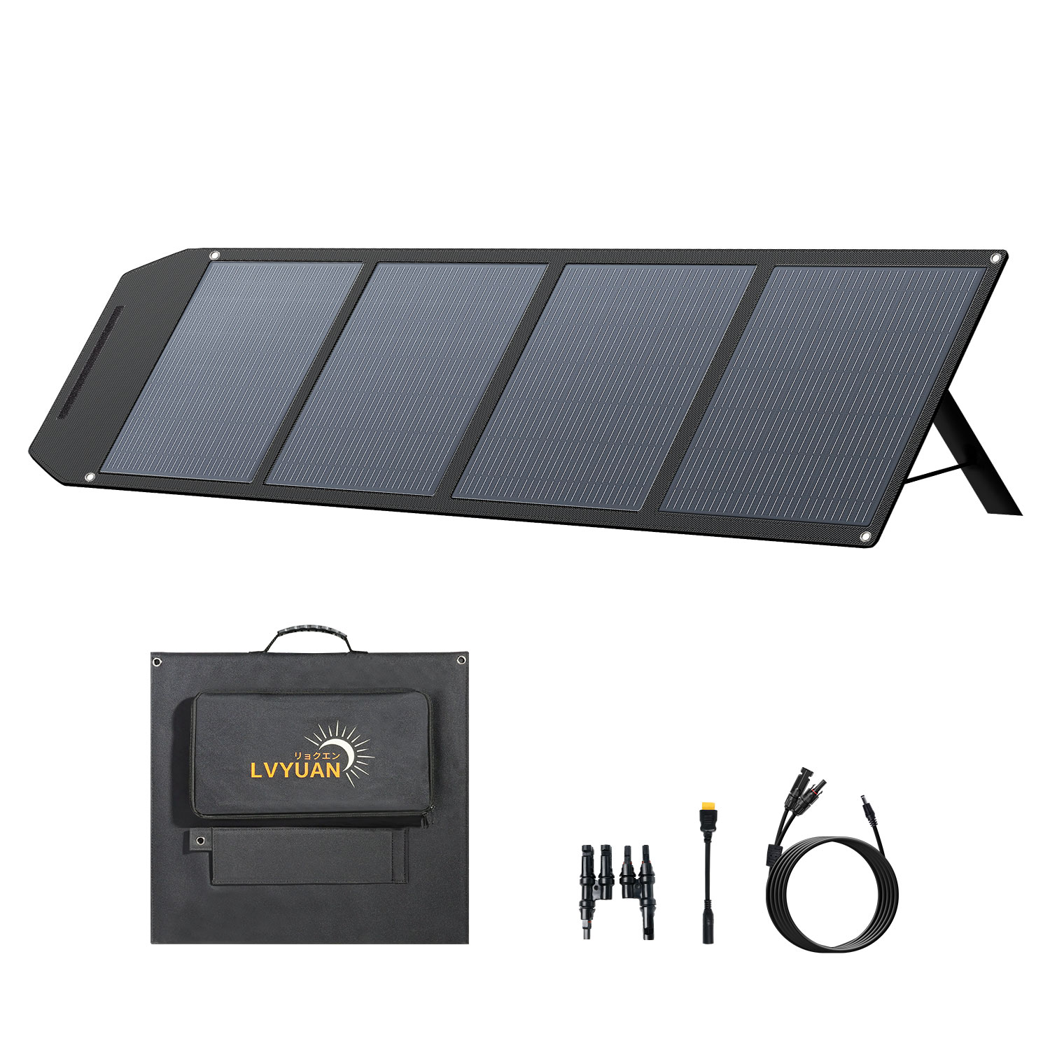Solar Panel - 高効率200ワット折りたたみ式24V単結晶シリコンソーラーパネル、ポータブルキャンプ用ソーラー、キャラバンRV用