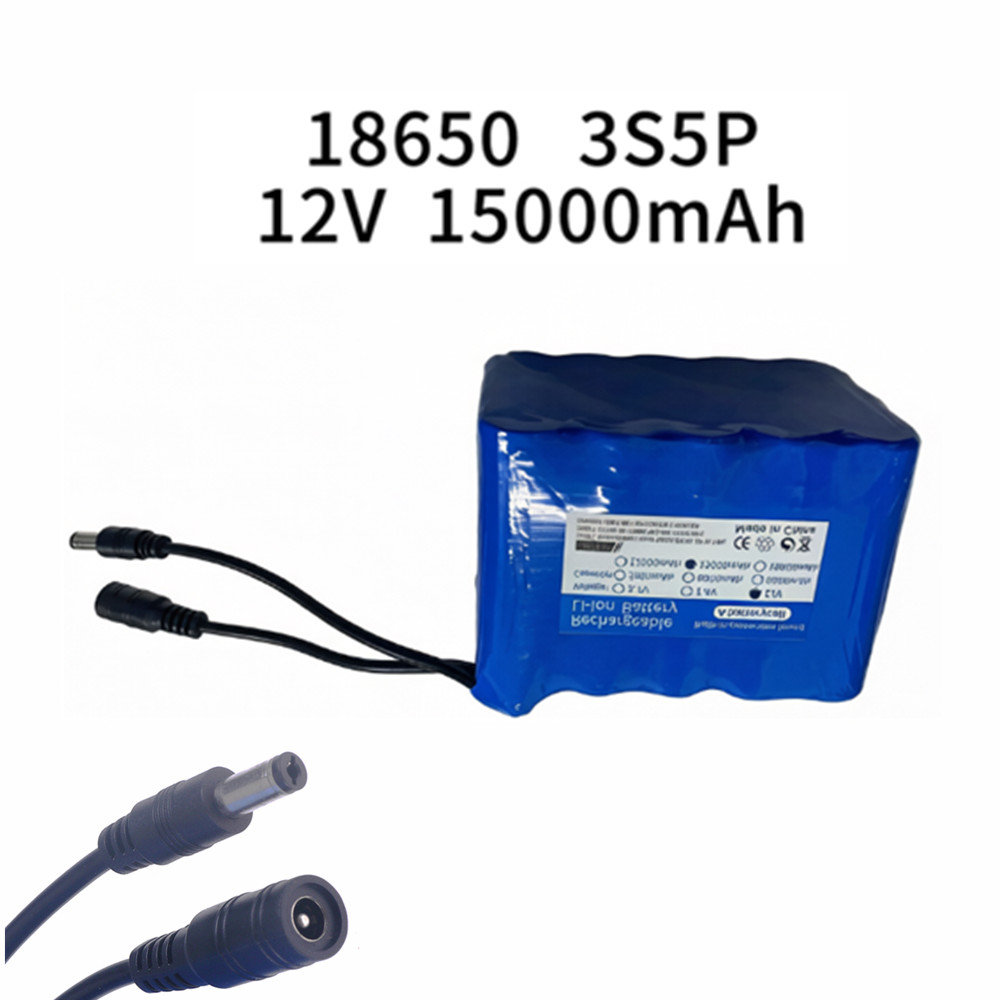 Lithium Battery 12V - 釣り用バッテリー 12v 3S5P 15Ah ポータブル 12V