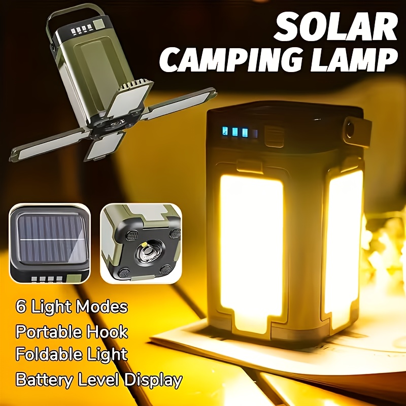 ソーラー充電式折りたたみ式2000mAhパワーバンク付き屋外 - Solar Lamp のレビューと価格