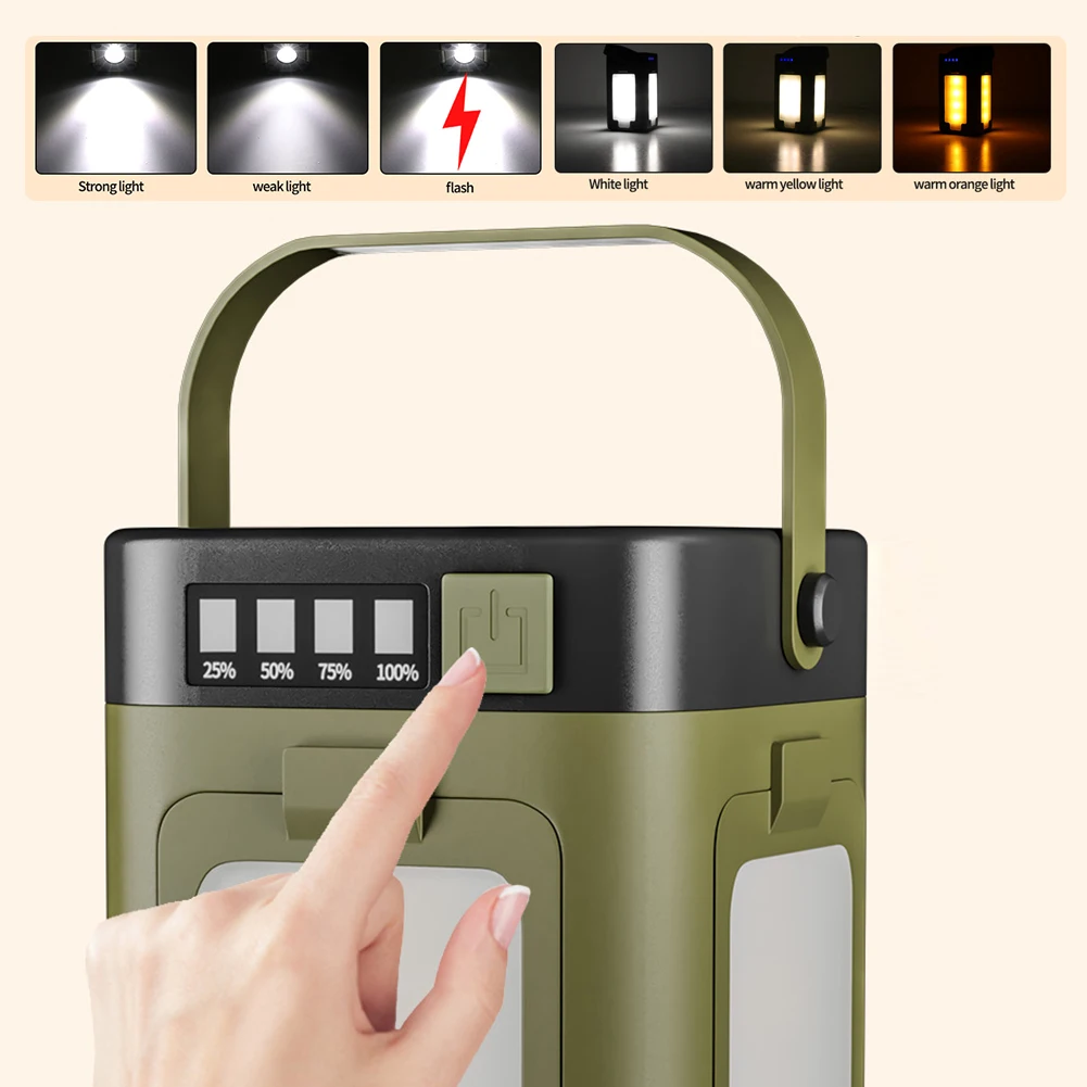 ソーラー充電式折りたたみ式2000mAhパワーバンク付き屋外 - Solar Lamp のレビューと価格