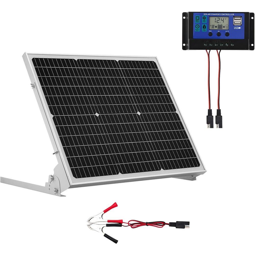 50W 12V ソーラーバッテリー トリクル充電器 メンテナ - Solar Panel のレビューと価格