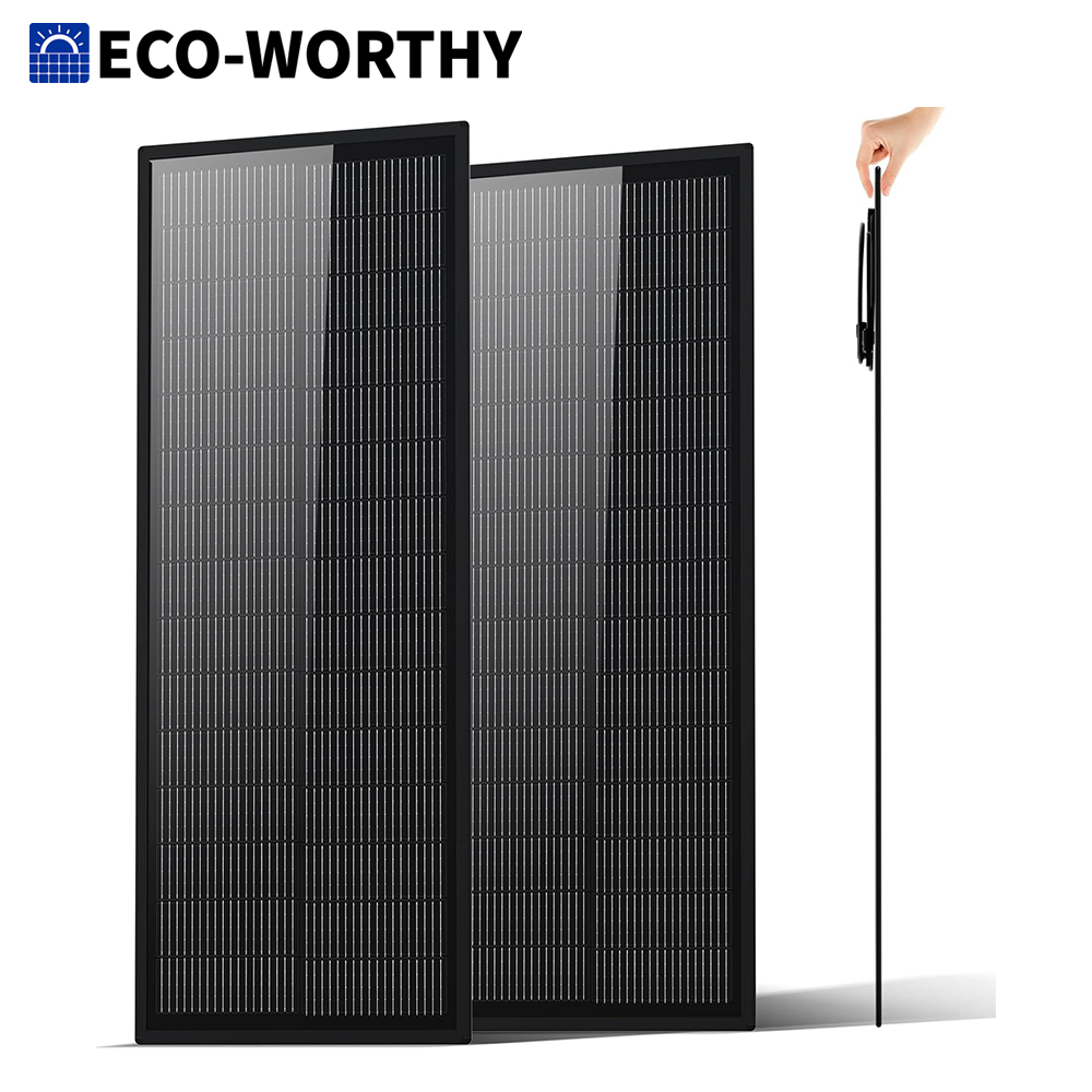 環境に配慮した超薄型ソーラーパネル2枚セット。100W、変換 - Solar Panel 200W のレビューと価格