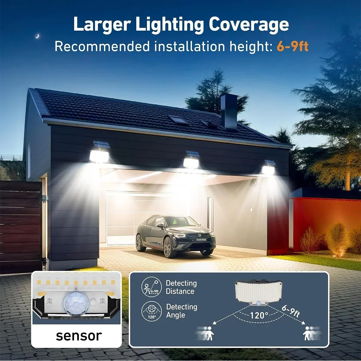 234LED ソーラー屋外ライト モーションセンサー 超高輝 - Solar Lamp のレビューと価格