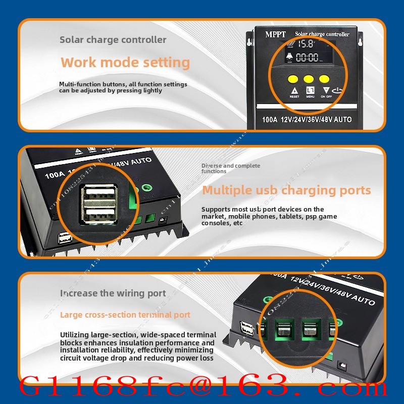 MPPTソーラーコントローラー 60A/80A/100A、太 - Charge Controller Solar のレビューと価格