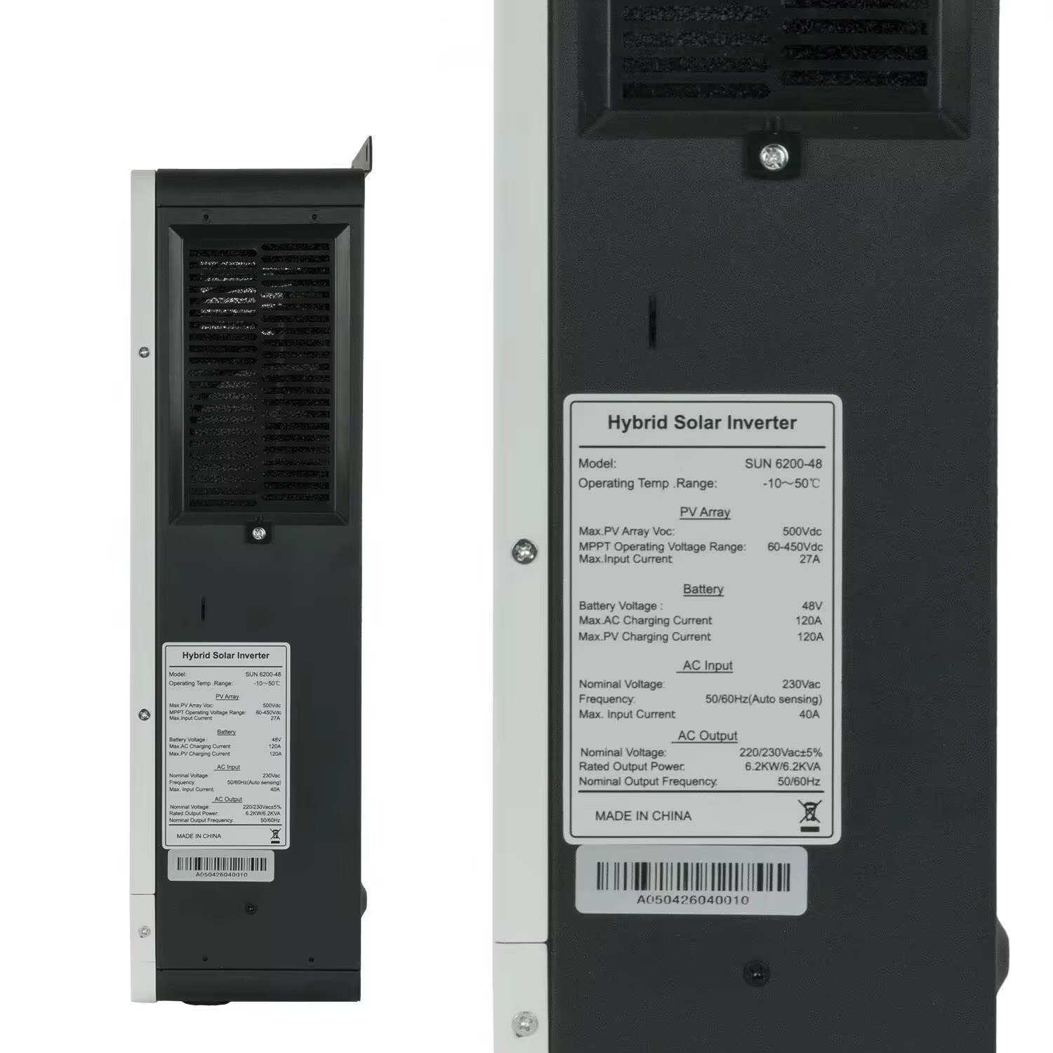 ハイブリッドソーラーインバーター 6.2KW 48V 単相  - Charge Controller Solar のレビューと価格