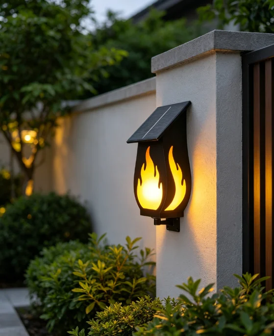 屋外用ソーラーウォールライト、炎を模した雰囲気のある照明、ク - Solar Lamp のレビューと価格