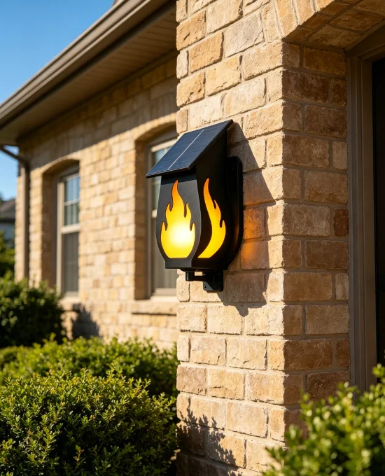 屋外用ソーラーウォールライト、炎を模した雰囲気のある照明、ク - Solar Lamp のレビューと価格