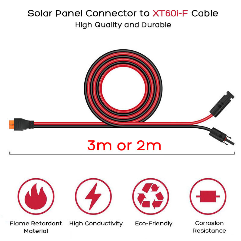 3m 2m ソーラーパネル用XT60i-Fケーブル（EcoF - Solar Generator のレビューと価格
