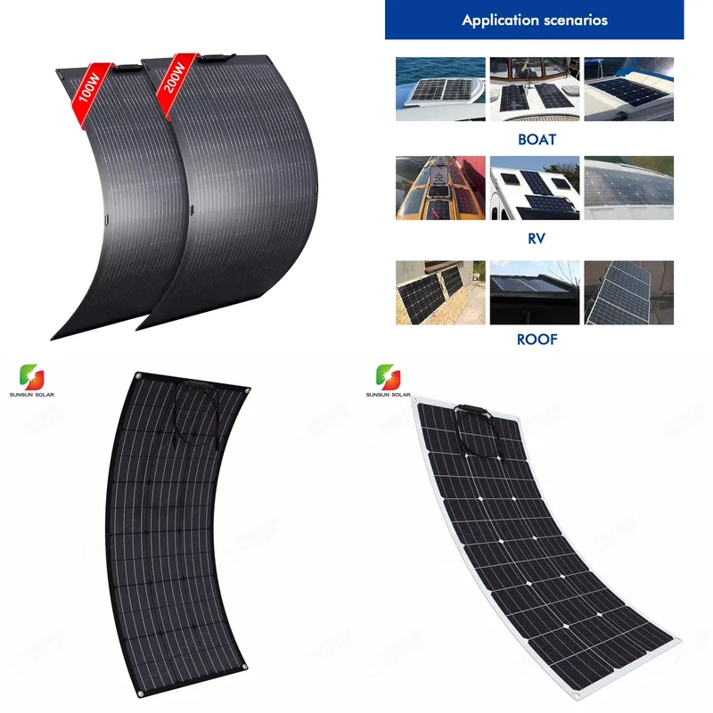 50W 100W 150W 200W フレキシブルソーラーパ - Solar Panel 200W のレビューと価格