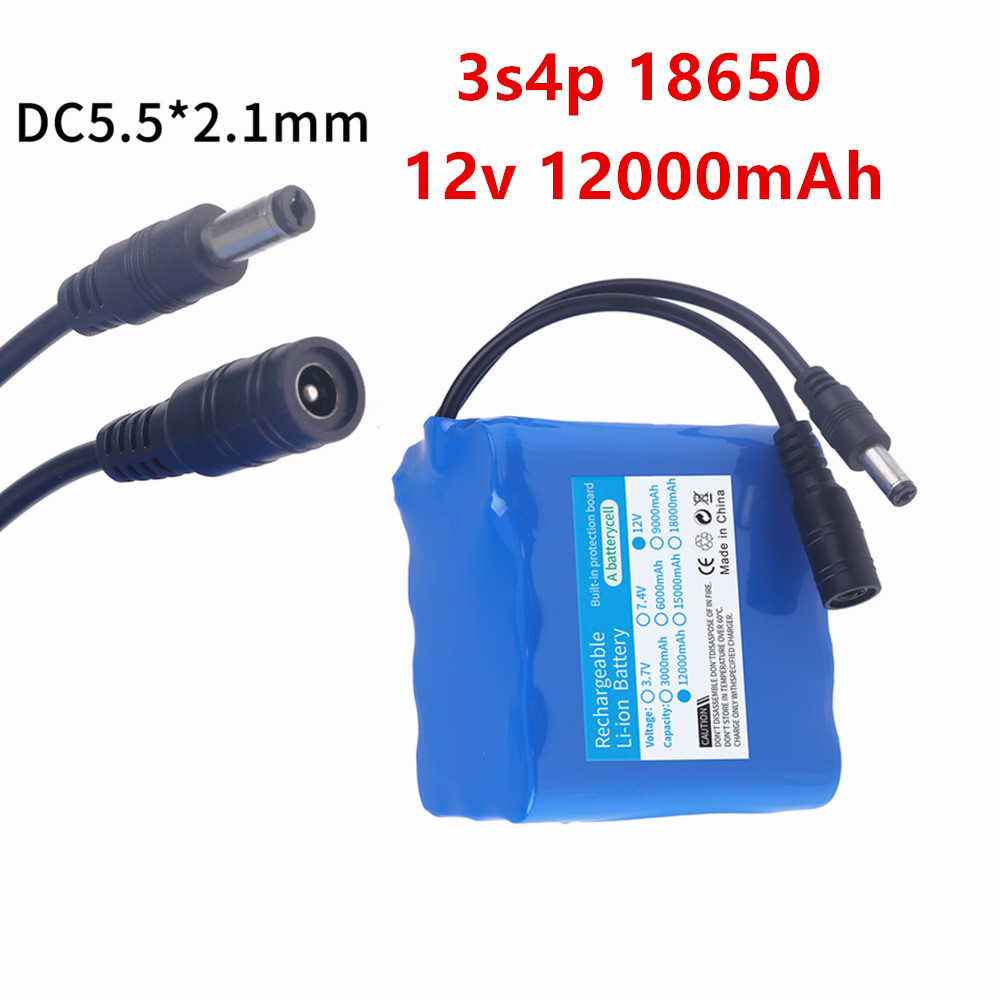 12V 12000mah バッテリー 3S4P 実容量充電式 - Lithium Battery 12V のレビューと価格